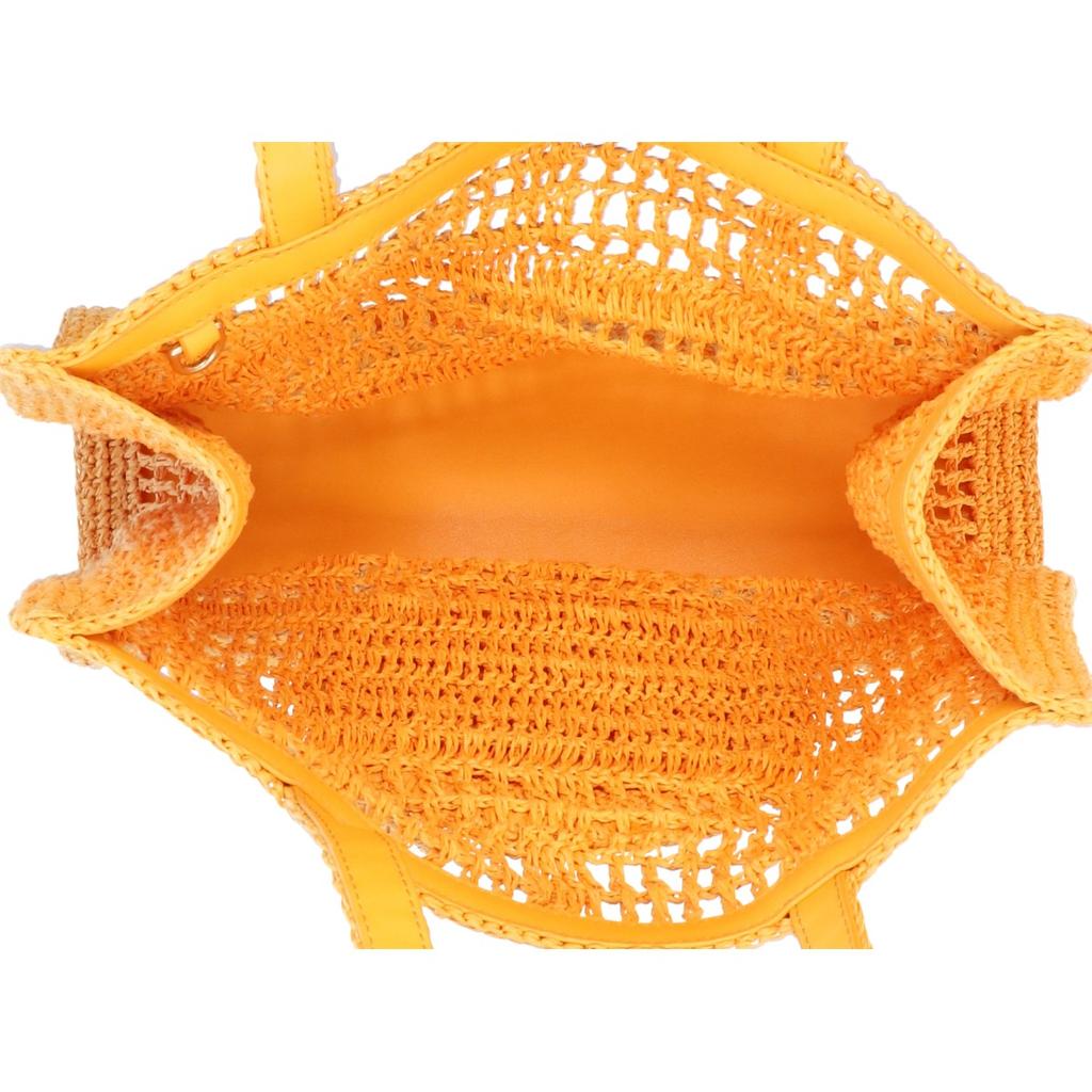 Tory Burch 158040 Ella Hand Crochet Small Tote Bag yellowUsed