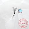 925 Sterling Silver Mermaid Tail Ring - Elegant Zircon Studded Wedding Band, Romantic Party Jewelry Fashion Gift for Women