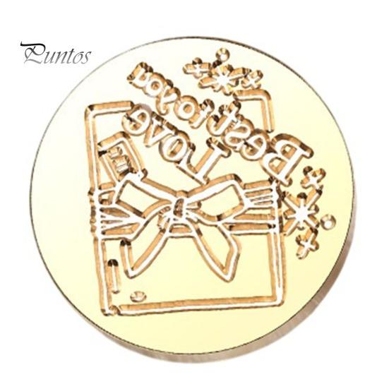 Personalized Letter Seal Brass Wax Stamp Head, Vintage European Embossed Relief Engraved Replacement Head Sealing for Wedding Invitation Envelope
