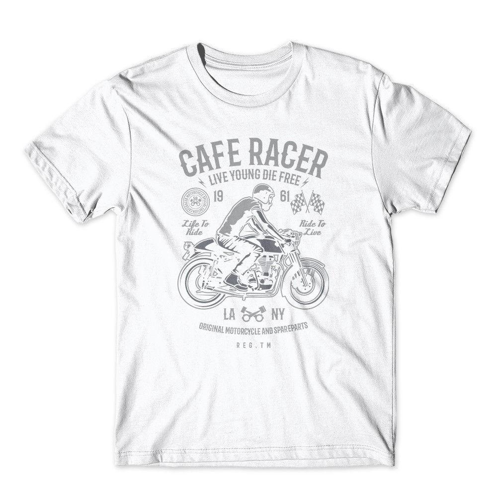Cafe Racer T-Shirt. Motorcycle Biker 100% Cotton Premium Tee NEW