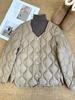 Light and short rhombus cotton-padded clothes for women's autumn and winter new V-neck liner cotton clothes jacket for small people to keep