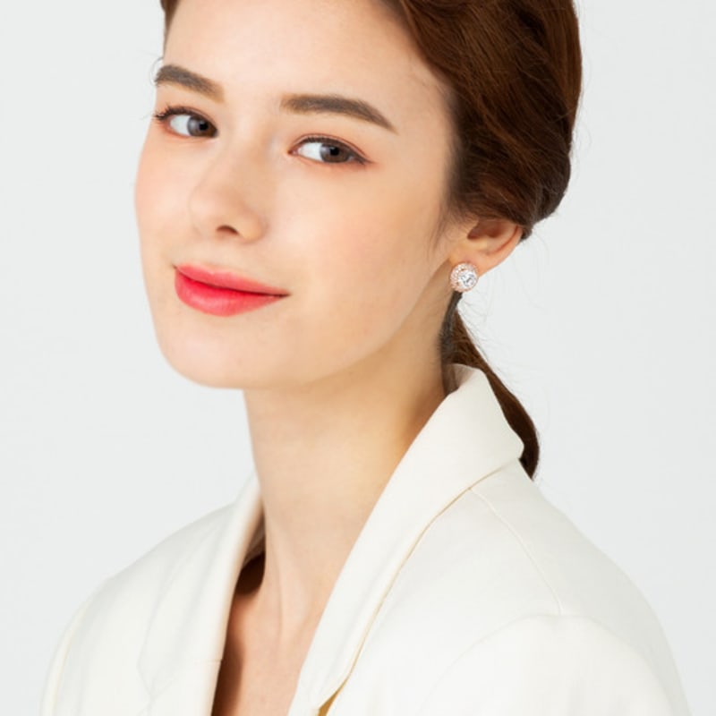 ELLE Jewelry 14K Wonderful Cubic Earrings (Gold Pin) ELGPEE308