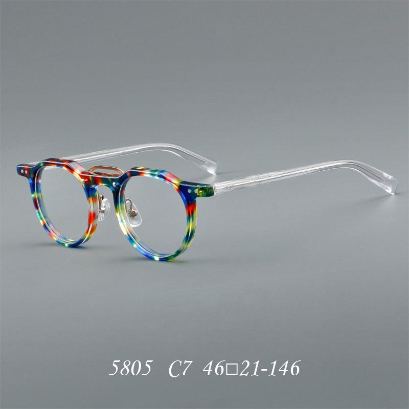 Blue Light Filter Reading Glasses Men Luxury Designer Small Oval Green Ultralight Acetate Frames Okulary