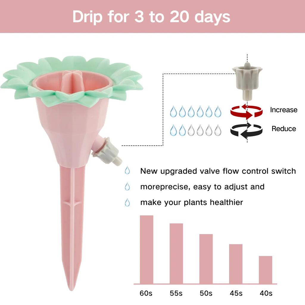 12Pcs Self-Watering Kits Automatic Plant Watering Devices Adjustable Control Drip Irrigation System for Home Garden Flower Plant