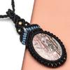 Jasper Leopard Skin Jewelry Necklace Gemstone Macrame Thread Handmade 20-36''Ad