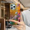 Telefoonhoesje: 2D plat ontwerp geschikt voor iPhone 18 17 16 15 14 13 Pro film beschermhoes, koppels stijl, kleurrijke bloemzee, Kerstmis en Halloween