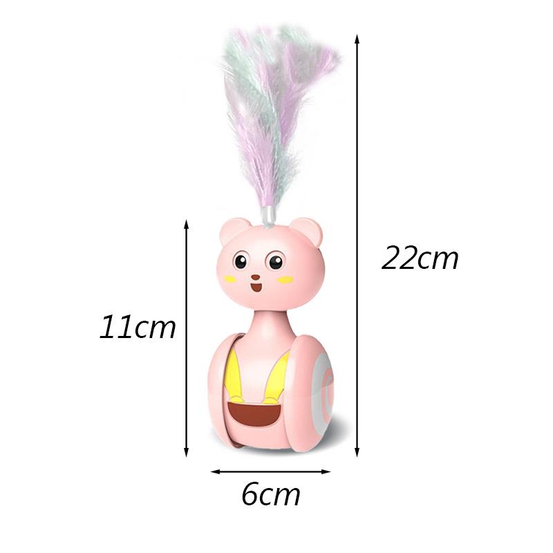 Funny Tumbler Sphynx Cat  Feather Ball Toy for Cats Gotas Automatic Swing Pet Balance Car Accessories Kitten Kedi Mascotas Toys