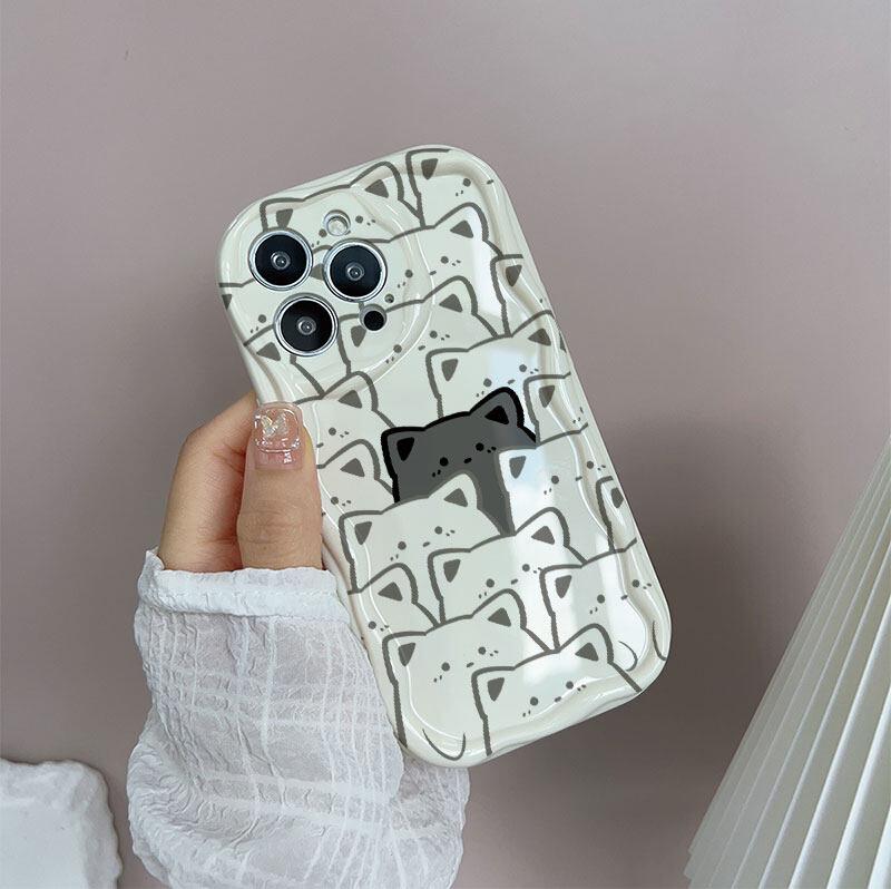 Cute Creative Music Cat Case for OPPO Reno 13F 12F 11F 13 12 11 8 Pro 5G 7 4G 5 6 Lite A57 A58 A77 A78 A79 5G A38 A18 Wave Cover