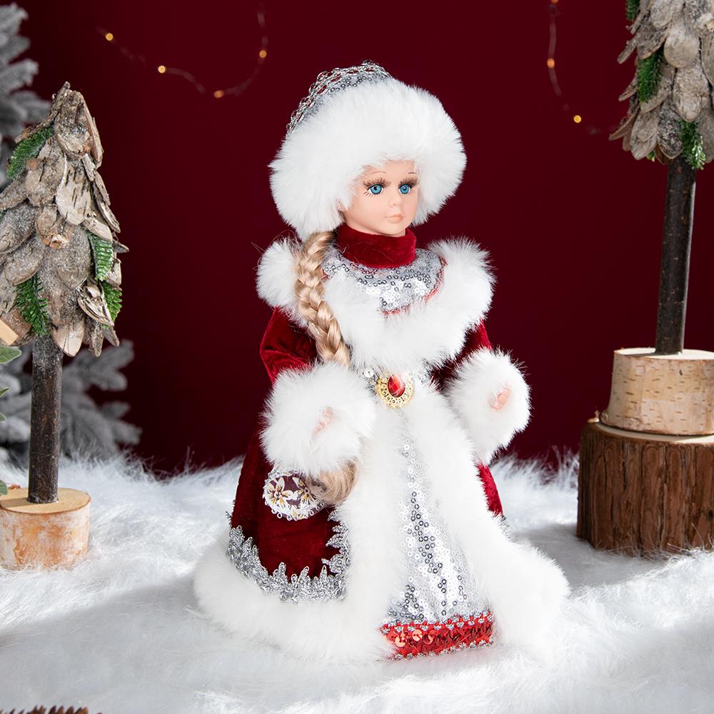 New Style Christmas Santa Claus Electric Toys Doll Fashion Russian Snegurochka Doll Singing Home Ornament Doll With Long Braid