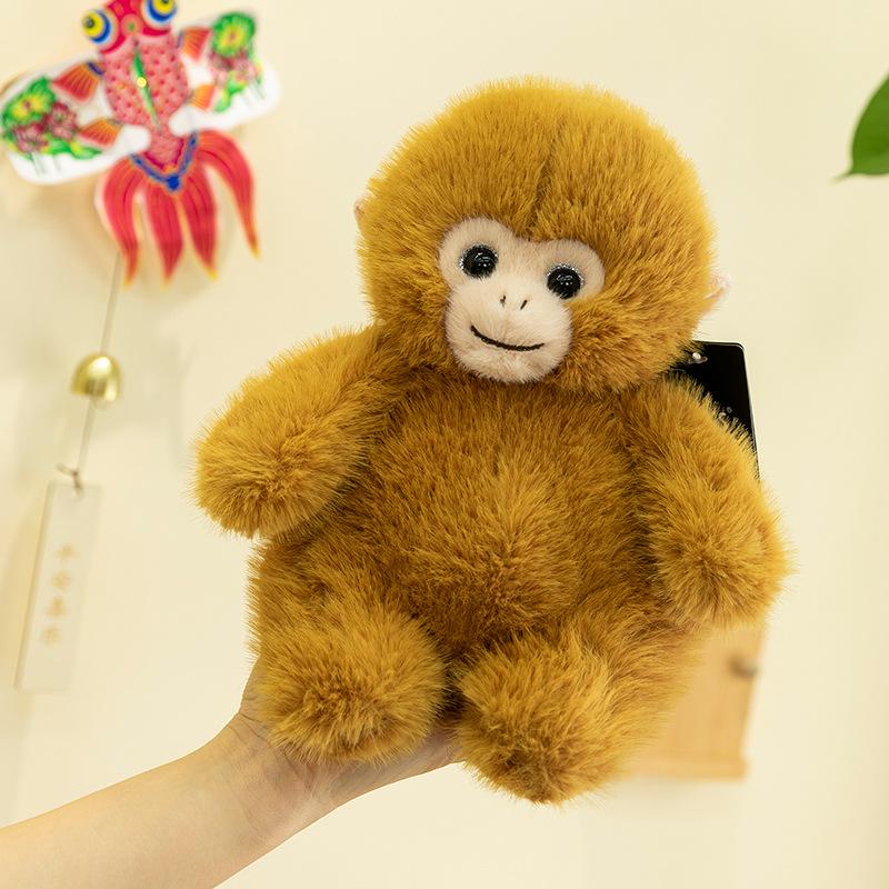 Cute Little Monkey Plush Toys Children's Sleeping Pillow Zoo Macaque Souvenir Golden Monkey Ornaments