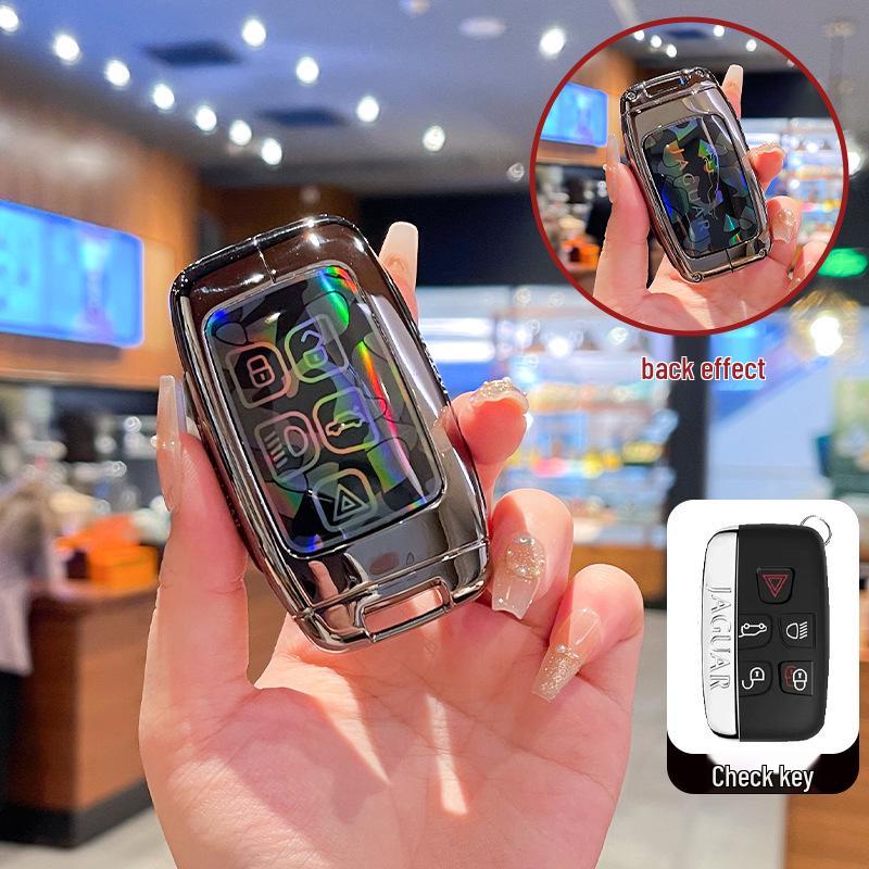 Jaguar XFL/XEL/XJL Key Cover: Iridescent Metal, High-End Buckle, F-Pace & F-Type Compatibility