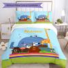 3pcs Custom Name Hey Duggee Bedding Set Duvet Cover Closure Includes 1 Duvet Cover & 2 Pillowcases, Soft and Comfortable for All Seasons.