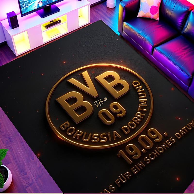 Borussia Dortmund Print Rug, Washable Floor Carpet, For Entryway Dorm Laundry Room Office Study, Home Decor Birthday Christmas Gift