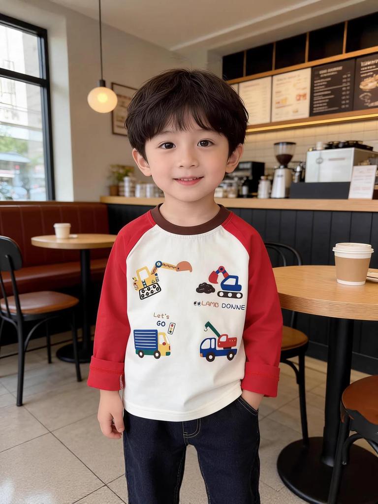 2026 Spring Arrival: Kids' Cartoon Long Sleeve Base Layer for Toddlers & Children