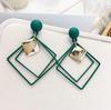 Trendy Rhombus Alloy Earrings: Stylish, Creative Accessories for Fashionable Individuals