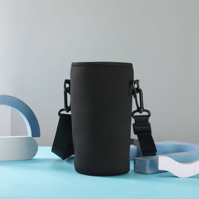 Large Capacity Thermos Cup/Water Bottle Cup Cover 900-2100ml with Strap Protective Cover, Universal Water Cup Accessories 1300ml Black