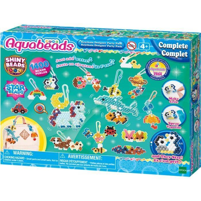 Aquabeads Mes porte-clés et suspensions, Coffret création, perles qui collent avec de l'eau, 35025, dès 4 ans