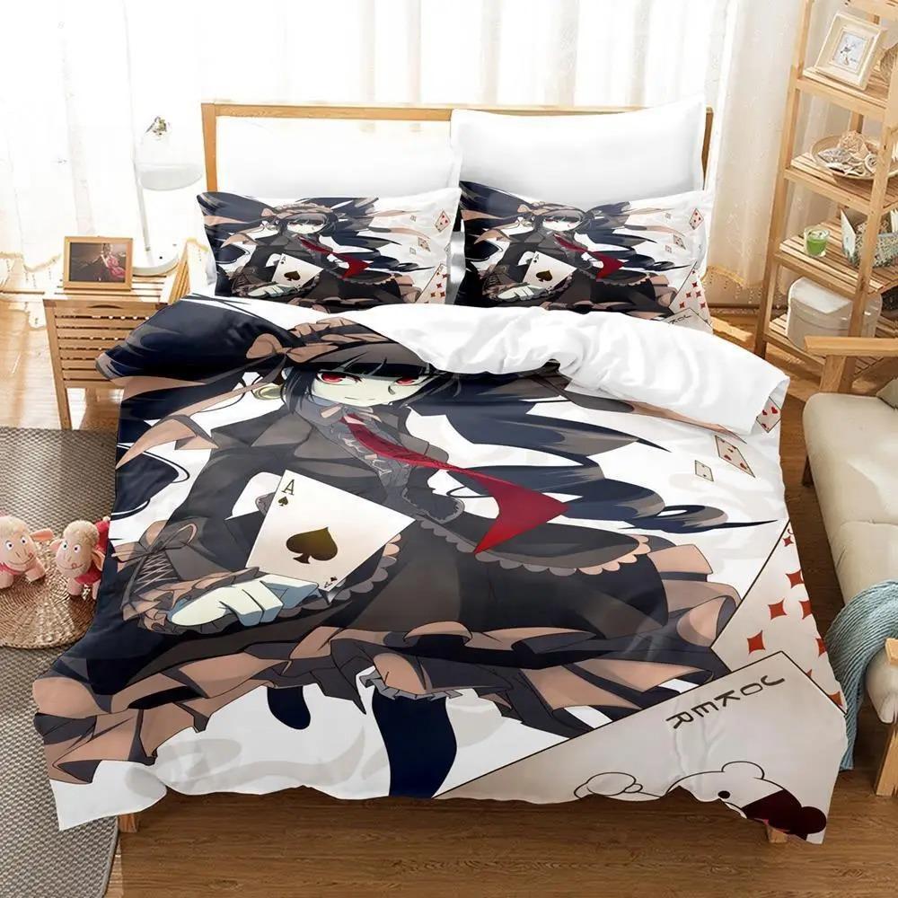 Mode Anime Danganronpa Bettwäsche-Set Bettbezug Bettdecke Bettset Steppdecke Kissenbezug King Queen Twin Size Jungen Mädchen Erwachsene