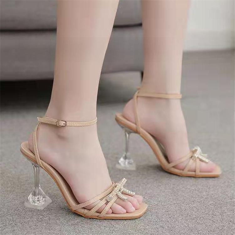2021 Large Size Buckle Strap High Heel Women's Sandals