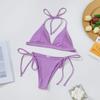 Shencai European & American Style High Waist Triangle Halter Bikini - Solid Color, Hot Seller X07