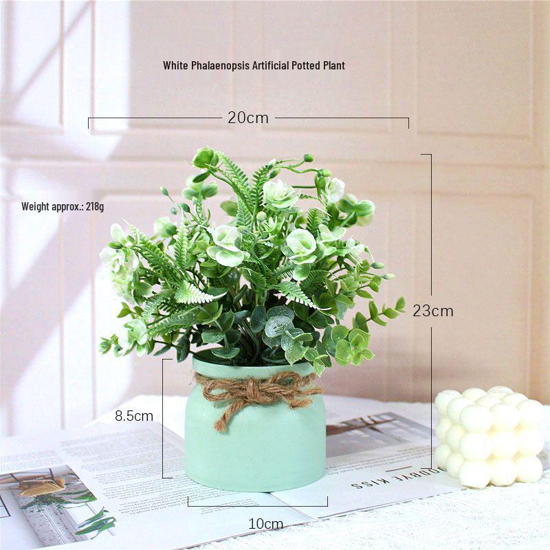 Nordic Potted Plant Ornament - Minimalist Artificial Flower Arrangement for Office & Home Decor