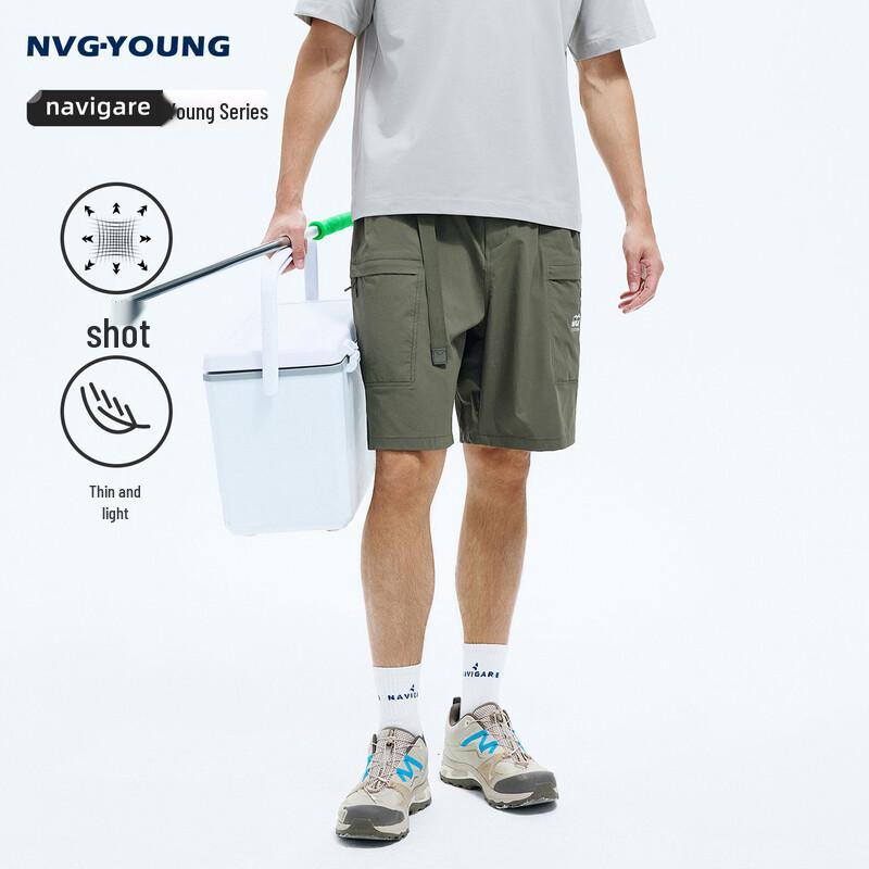 NVG·YOUNG Men s Lightweight Multi-pocket Cargo Shorts L