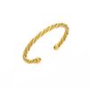 Bold Vintage Wide Geometric Striped Stainless Steel Cuff Bangle for Women Sculptural Wavy Butterfly Bracelet Aesthetic Jewelry