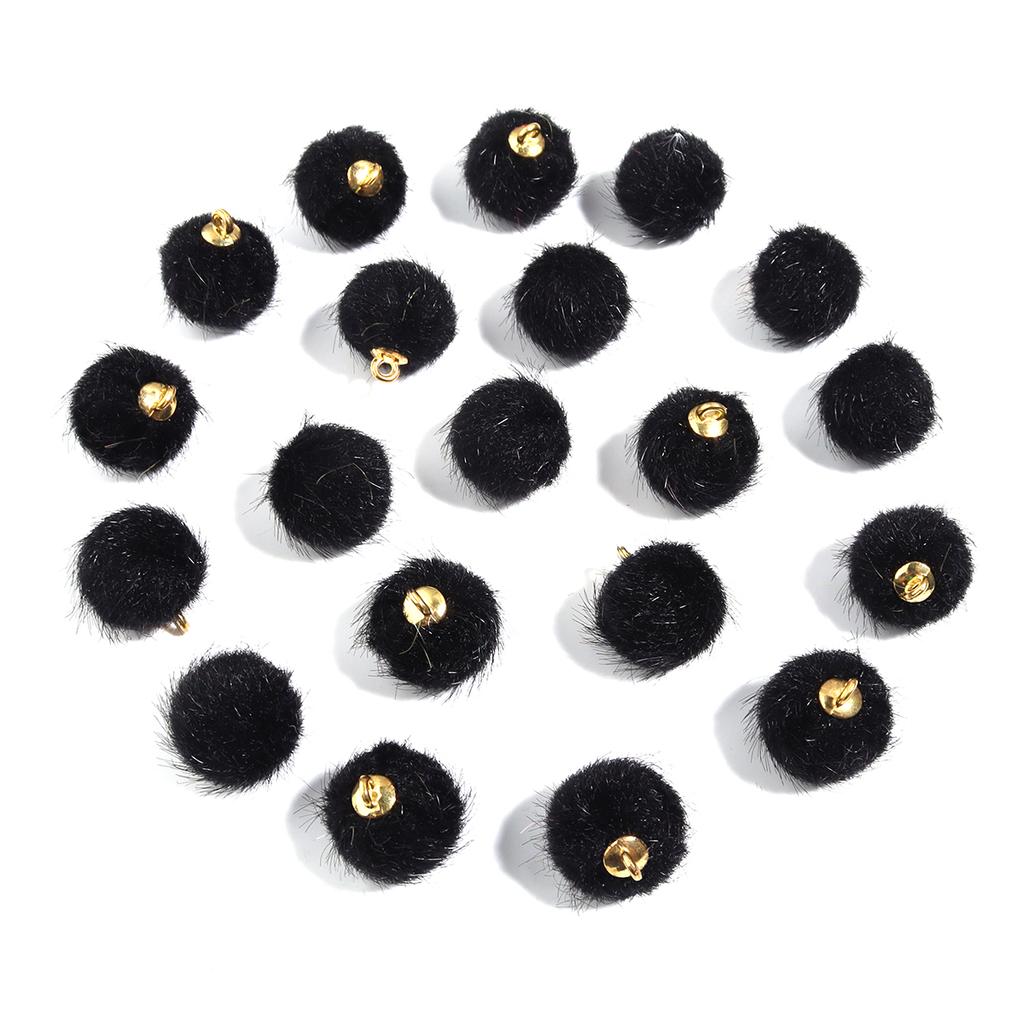 20pcs Plush Fur Covered Ball Beads Charms Multicolor Pompom Pendant For DIY Jewelry Making Necklace Bracelet Earring Accessories