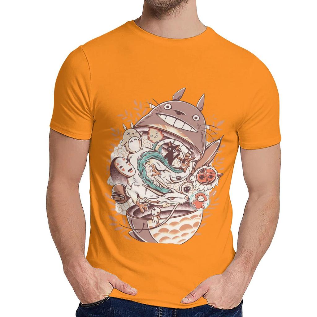 Pure Cotton Ramen Horor Hayao Miyazaki Japanese Anime T Shirt Unisex Unique Design Soft Cotton Fashion