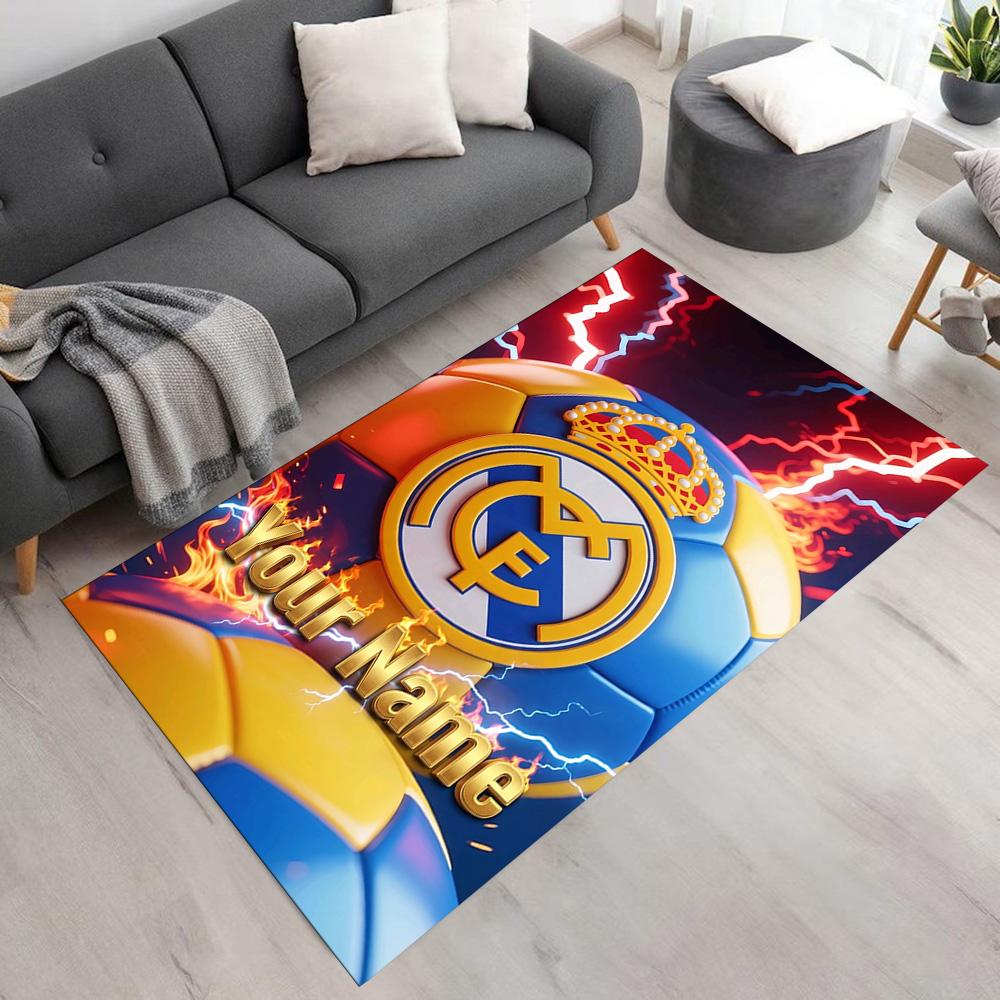 Real Madrid Club Customize Your Name Carpet Design for Dining Room Bedrooms Hallway Decorate Room Anti-slip Rug Office Home Decor