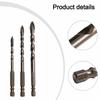 3pcs Precision Drill Bits Set Designed for Glass and Ceramic Tiles