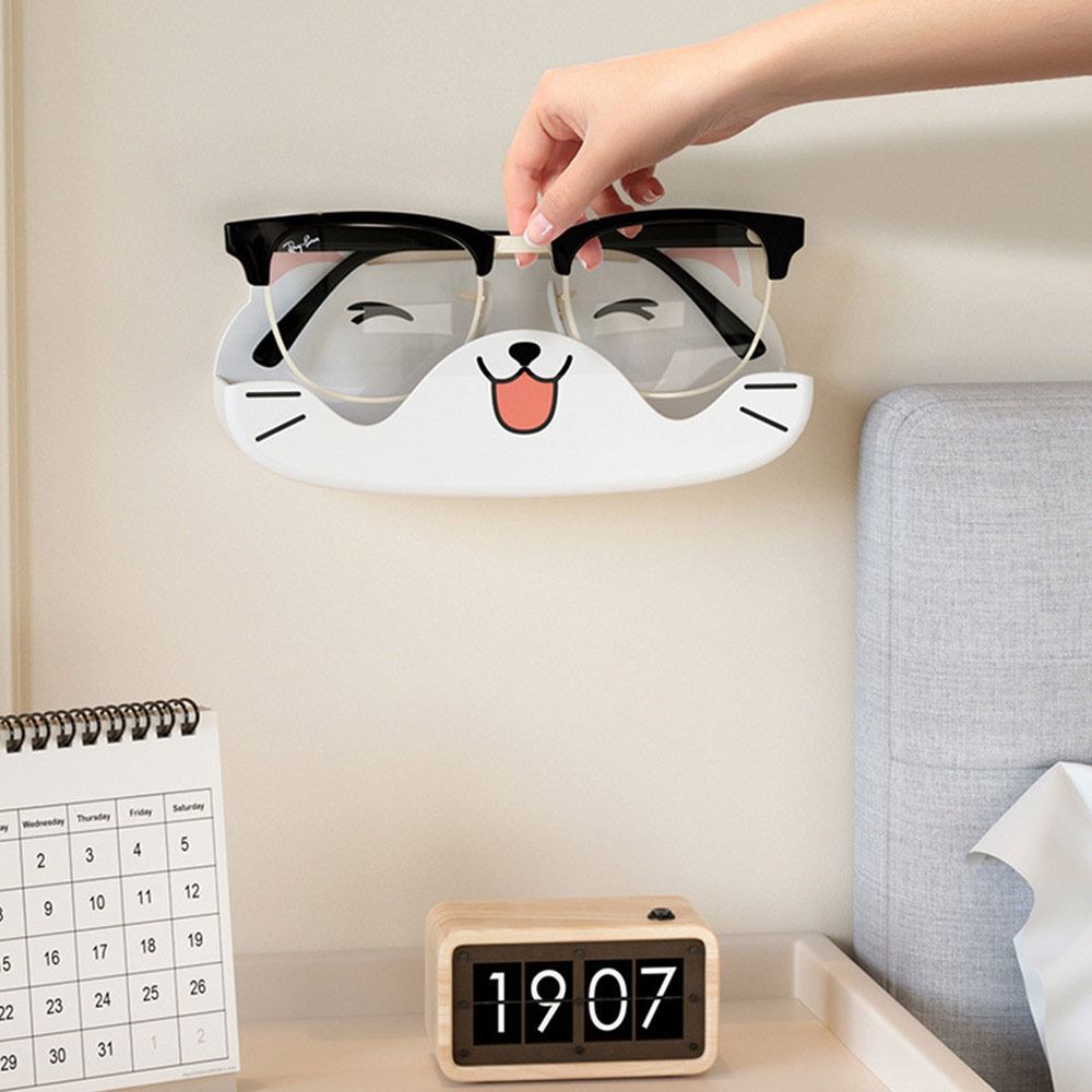 Cartoon Cat Sunglasses Display Holder Wall Mounted Punch-free Glasses Storage Rack Home Tidying Wardrobe Decoration