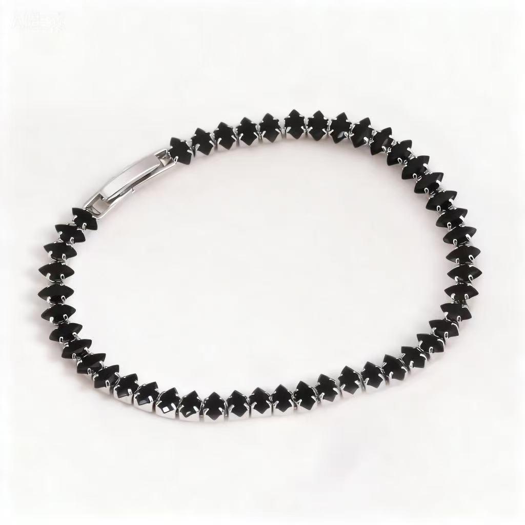 Браслет-теннис с супер блеском - Уникальный дизайн 3x6 мм, Высококачественный и стильный 20 cm