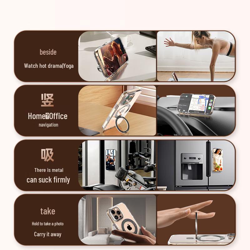 Suoying Clear MagSafe Rotating Stand iPhone Case