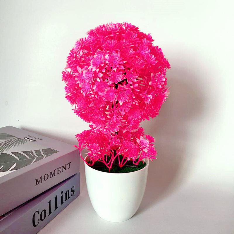 Бонсай Комнатные растения Искусственный цветок Комнатные растения Хризантемы Трава Вишневый цвет Снежные шары Искусственные зеленые растения Украшения розовый