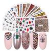 19Pcs Charming Leopard Nail Art Water Transfer Decals Sticker Foil Wrap Tips DIY