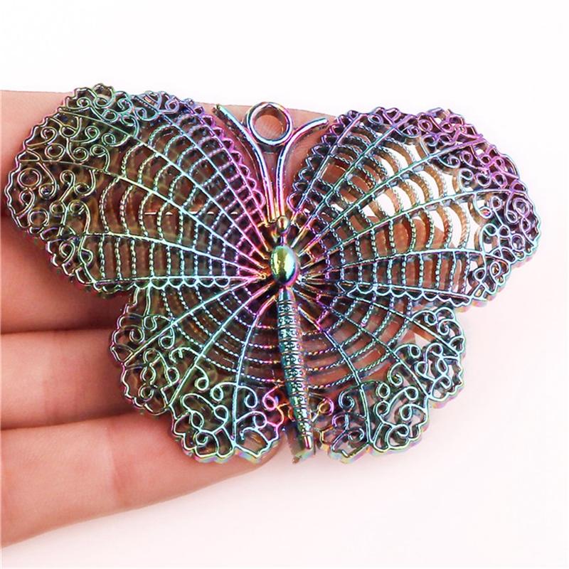 2Pcs Rainbow Animal Charms For Jewelry Making Supplies Elephant Leopard Butterfly Charm Pendant Handmade Accessories Fatima Hand