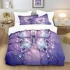3pcs Purple Butterfly Printed Coreless Duvet Cover Set, Multi Size Bedroom Bedding Decoration, Machine Washable