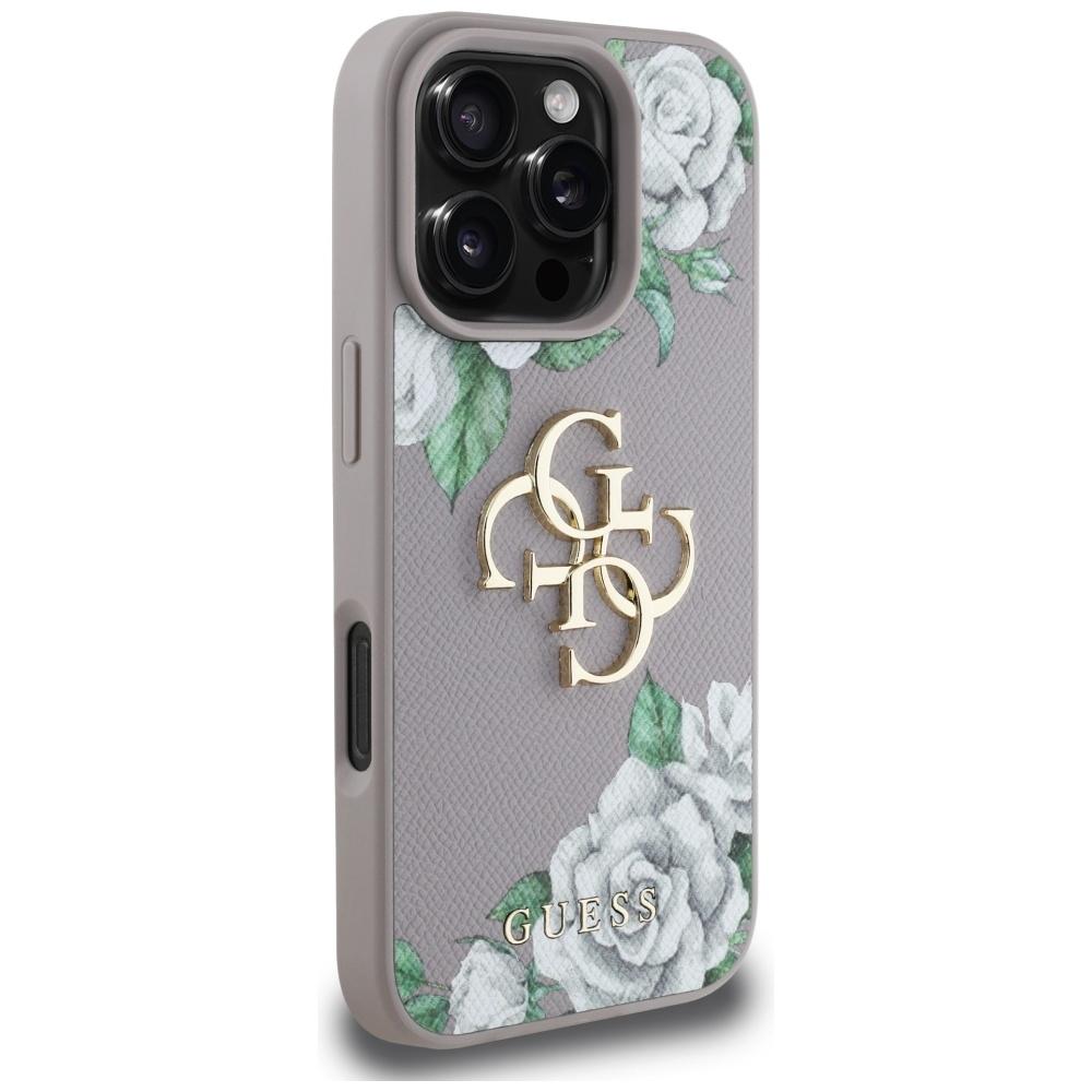 Etui Guess Grained Roses Big 4G Logo Do  Iphone 16 Pro Max Fioletowy