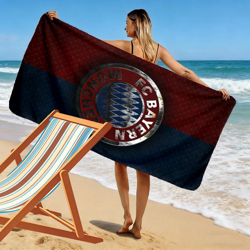 Bayern Munich Stripes Logo beach towel Portable for travel Beach towel for vacation photos seaside Absorbent bath towel quickdrying swim towel