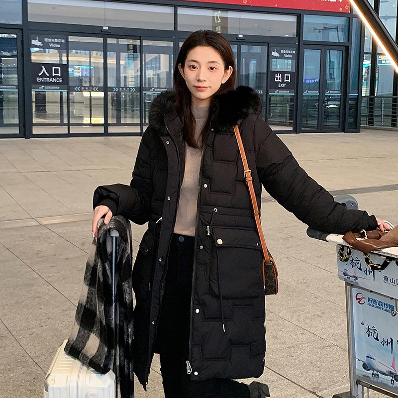 Cotton jacket padded jacket women's winter jacket 2025 new Korean version of down padded jacket mid-length loose and thickened to slim down the waist