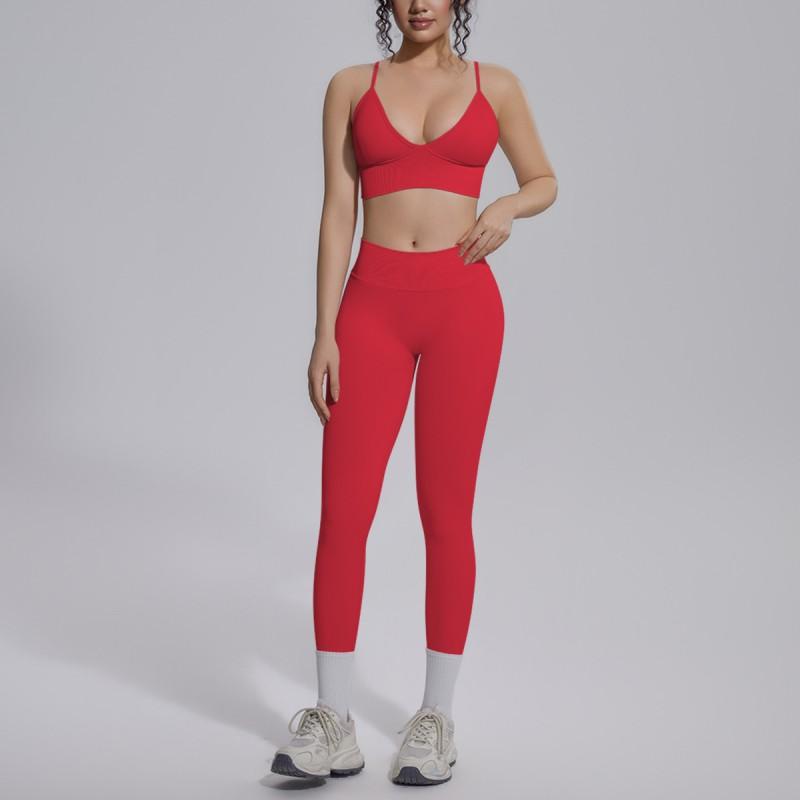 Seamless Yoga Workout Set Zip Jacket Sports Bra V-Waist Shorts Leggings Gym Fitness Outfit
