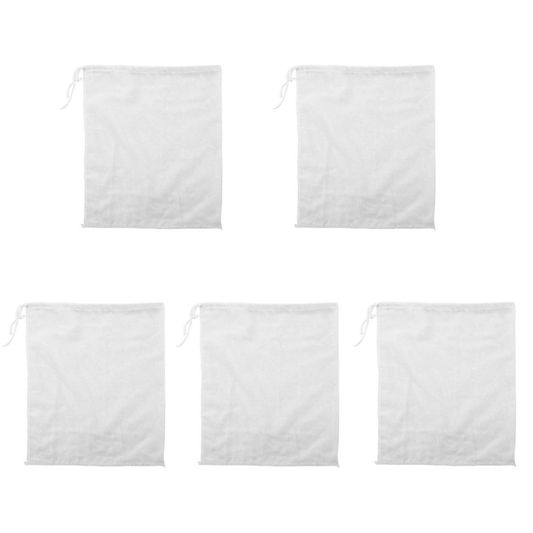 

uxcell Soup Filter Bags, Linen Net Strainer Bags, White, 28cm x 22cm, Pack of 5