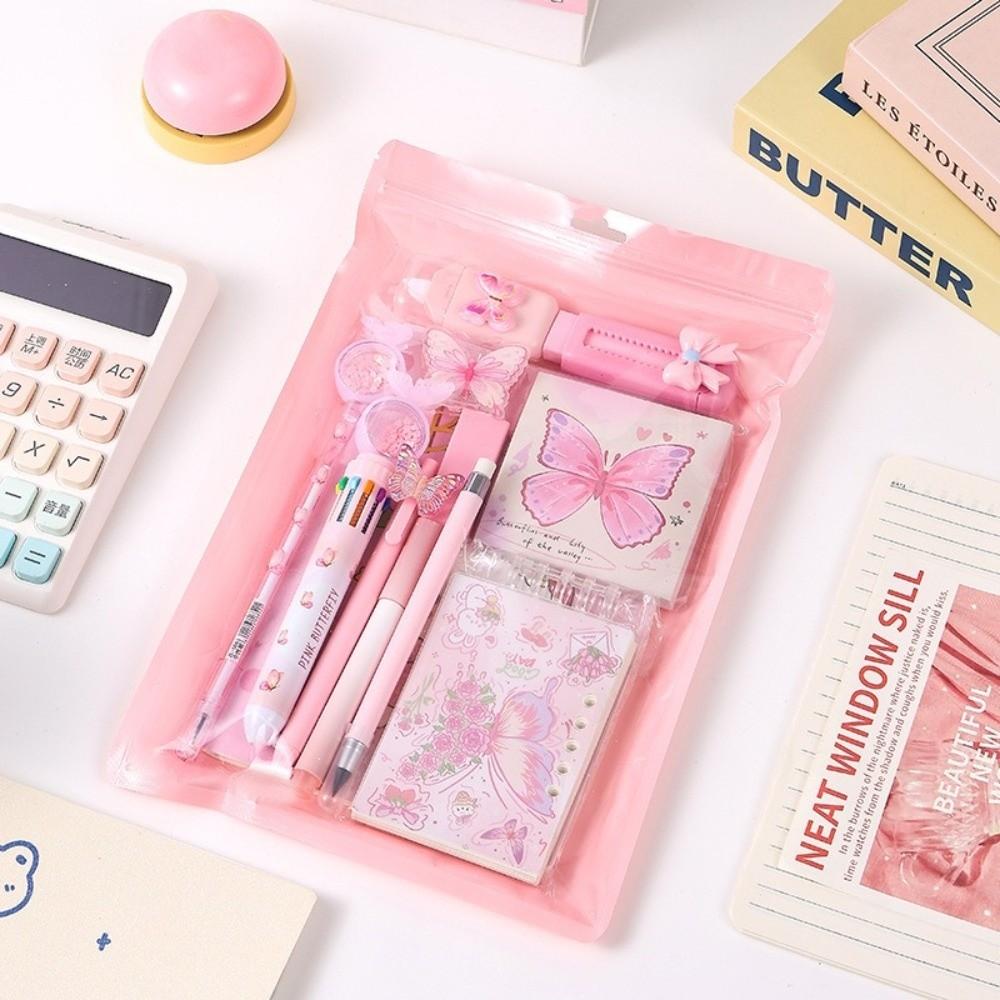 12-in-1 Complete Stationery Set Dreamy Butterfly Ballpoint Pen Portable Correction Tape  Students