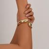 Interlocking Ring Open Bangle - European & American Light Luxury Design for Women
