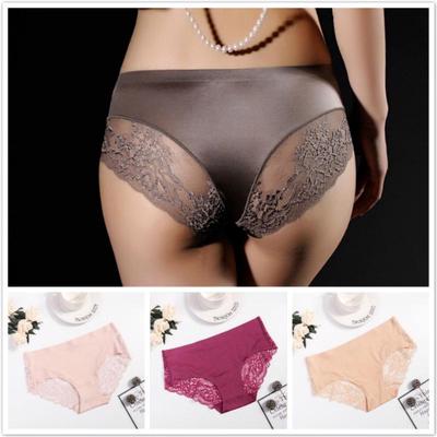 Sexy Spitzenunterhose, spurlose Unterwäsche, dünn und leicht, atmungsaktiv, Eisseiden-Slip, exquisites Höschen