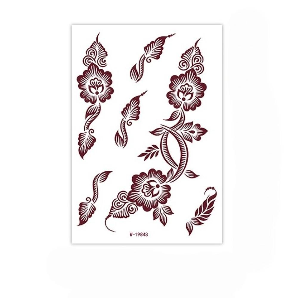 Red Mehndi Stickers Henna Tattoo Stickers Lace Fake Tattoo Red Henna Tattoo Decals India Mehndi