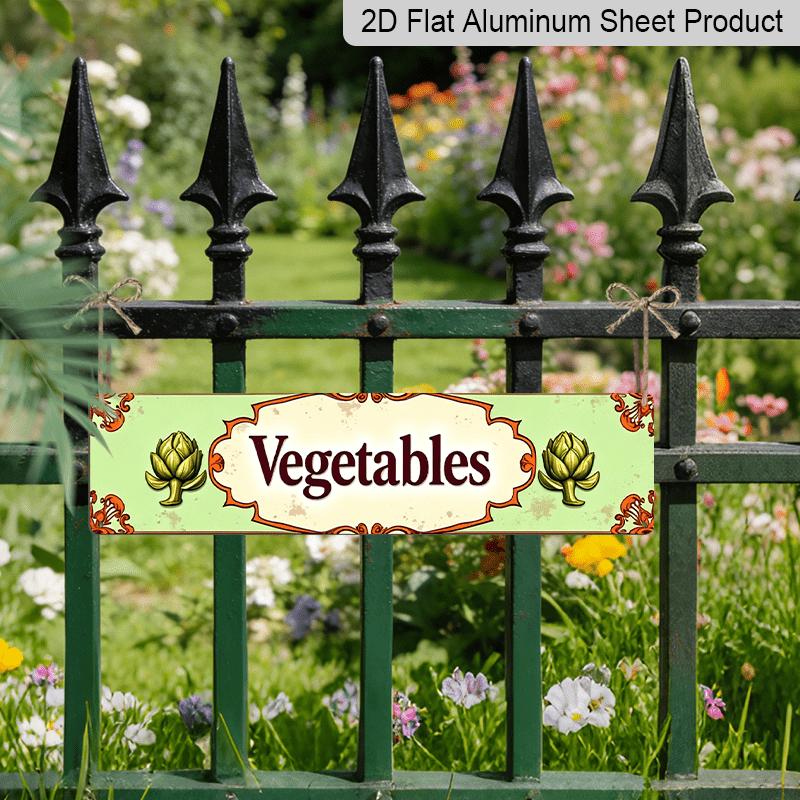 2D Flat- 1pc Vintage Vegetables Aluminium Decorative Sign |High-Quality Aluminum, Durable UV and Corrosion Resistant, Ideal for Cafes, Bars, Homes
