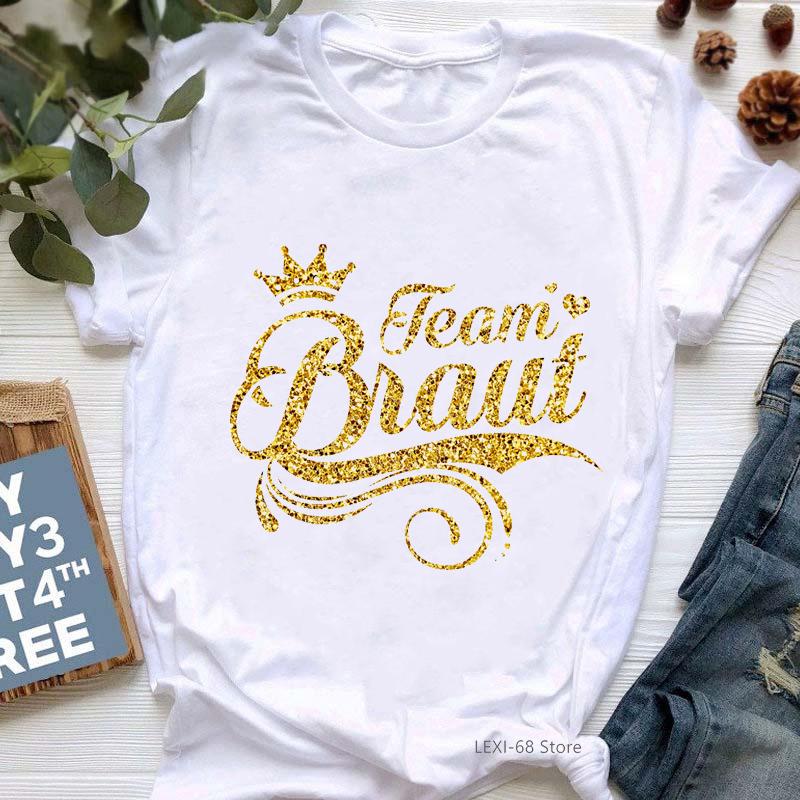 

Team Bride Pink Love Print Tshirt Women s Clothing T Shirt Female Summer Tops Tee Shirt Femme Harajuku Kawaii Clothes Wholesale XXXL білий