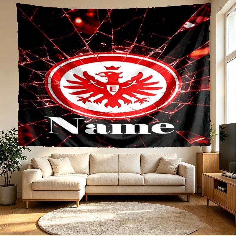 Custom Name Personalized Eintracht Frankfurt Print Tapestry, Wall Art Decor, Bedroom, Dorm, Apartment, LivingRoom, Party Backdrop, Gift for Birthday